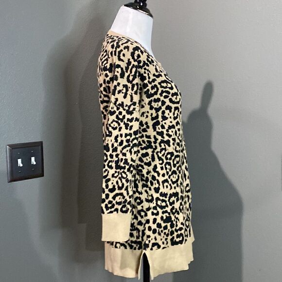 Banana Republic Leopard 3/4 Sleeve Sweater Tunic Top - Picture 5 of 8